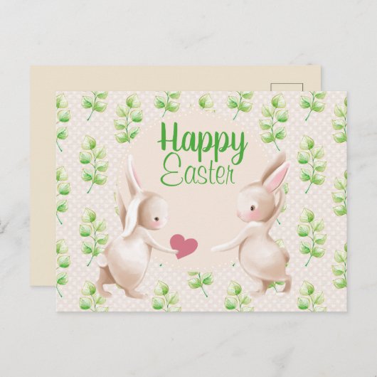 Carte Postale Joyeux lapins de Pâques (Devant / Derrière)