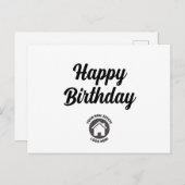 Carte Postale Joyeux logo immobilier d'anniversaire (Devant / Derrière)