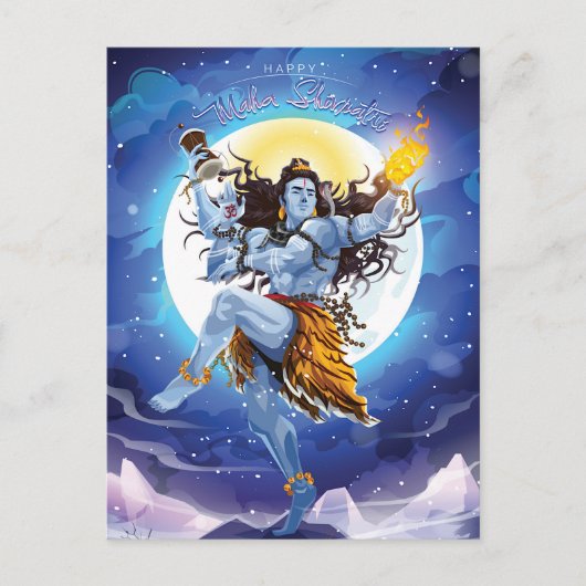 Carte Postale Joyeux Maha Shivratri, Lord Shiva (Devant)