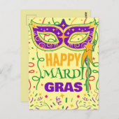 Carte Postale Joyeux mardi gras (Devant / Derrière)