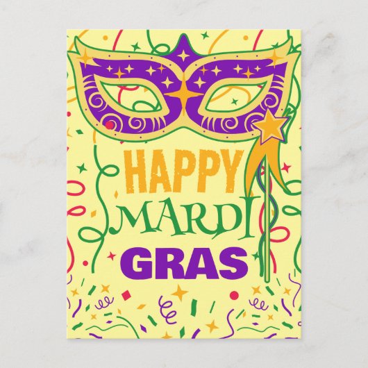 Carte Postale Joyeux mardi gras (Devant)