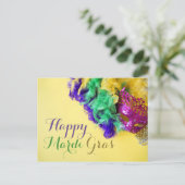 Carte Postale Joyeux Mardi Gras Beads Masque (Debout devant)