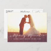 Carte postale joyeux mariée de vacances de photo (Devant / Derrière)