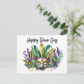 Carte Postale Joyeux masque Mardi Gras (Debout devant)