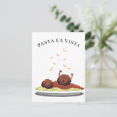 Carte Postale Joyeux Meatball "Pasta La Vista !" (Debout devant)