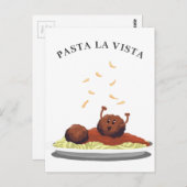 Carte Postale Joyeux Meatball "Pasta La Vista !" (Devant / Derrière)