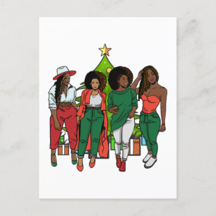 Carte Postale Joyeux Melanin Noël Black Woman Friendsmans