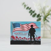 Carte Postale Joyeux Memorial Day Coquelicots Rouges Militaires (Debout devant)