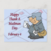Carte Postale Joyeux Merci à un Mailman Day 4 février (Devant)