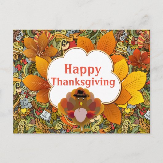 Carte Postale Joyeux message de Thanksgiving (Devant)