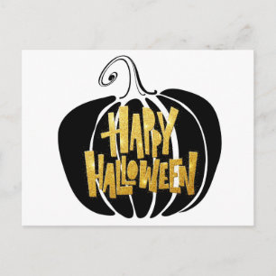 Carte Postale Joyeux minimaliste d'Halloween Citrouille