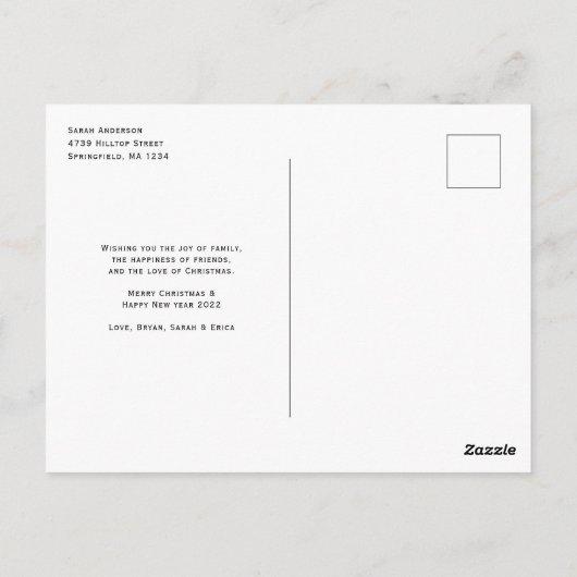 Carte Postale Joyeux moderne et brillant simple rouge noël (Dos)