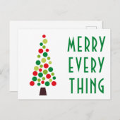 Carte postale Joyeux moderne Tout l'arbre de vacan (Devant / Derrière)