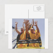 Carte Postale Joyeux moines bouddhistes sur un dessous de verre  (Devant / Derrière)