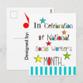 Carte Postale Joyeux Mois de Reconnaissance des Travailleurs Soc (Devant / Derrière)