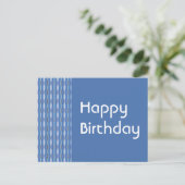 Carte Postale Joyeux motif bleu d'anniversaire (Debout devant)