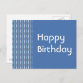 Carte Postale Joyeux motif bleu d'anniversaire (Devant / Derrière)