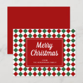 Carte Postale Joyeux Motif de chèques rouges de Noël (Devant / Derrière)