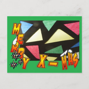 Carte postale Joyeux Motif en verre de Noël et éto