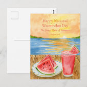 Carte Postale Joyeux National de la Pastèque 3 août (Devant / Derrière)