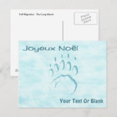 Carte Postale Joyeux Noё l - Empreinte de patte de l'ours polair (Devant / Derrière)