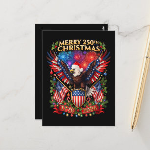 Carte Postale Joyeux Noël 250e 1776 2026 Aigle Patriotique
