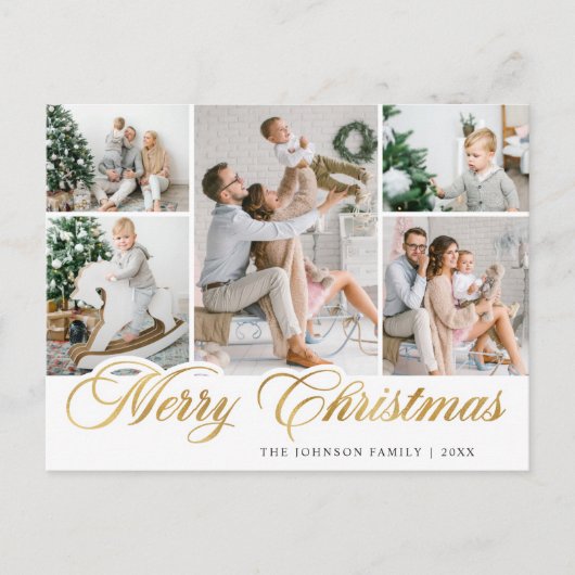 Carte Postale Joyeux Noël 5 PHOTO Salutation de vacances (Devant)