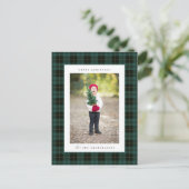 Carte Postale Joyeux Noël à carreaux | AJOUTEZ VOTRE PHOTO DE FA (Debout devant)