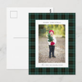 Carte Postale Joyeux Noël à carreaux | AJOUTEZ VOTRE PHOTO DE FA (Devant / Derrière)