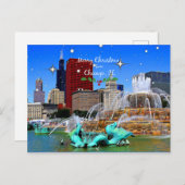 Carte Postale Joyeux Noël à Chicago (Devant / Derrière)