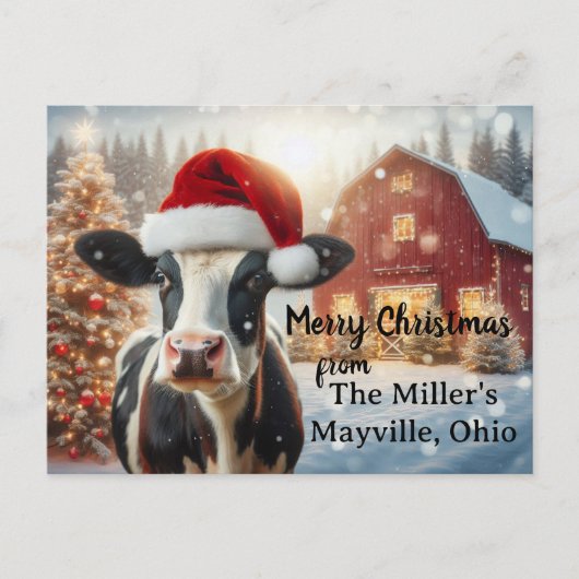Carte Postale Joyeux Noël à la ferme  (Devant)