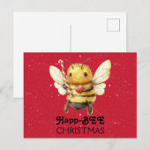 Carte Postale Joyeux Noël à l'abeille (Devant / Derrière)