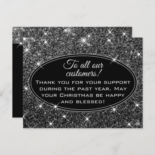 Carte Postale Joyeux Noël à tous nos clients! (Devant / Derrière)