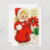 Carte postale "Joyeux Noël à un "Cher petit Neice" (Devant / Derrière)