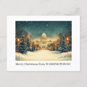 Carte postale Joyeux Noël à Washington DC