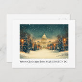 Carte postale Joyeux Noël à Washington DC (Devant / Derrière)