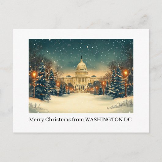Carte postale Joyeux Noël à Washington DC (Devant)
