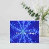 Carte Postale Joyeux Noël Abstrait Flocon de Neige Bleu (Debout devant)