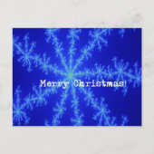 Carte Postale Joyeux Noël Abstrait Flocon de Neige Bleu (Devant)