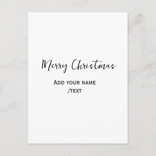 Carte Postale Joyeux Noël ajouter texte moderne simple (Devant)
