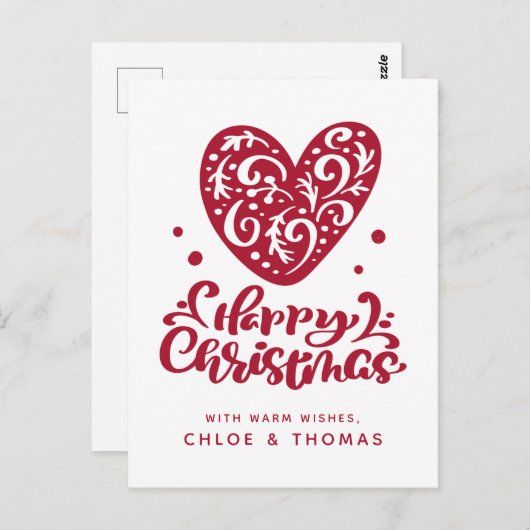 Carte Postale Joyeux Noël | Ajouter vos noms (Devant / Derrière)