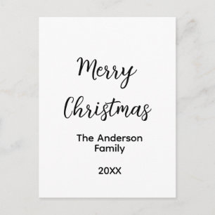 Carte Postale Joyeux Noël ajoutez le nom de famille année texte