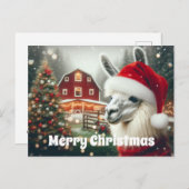 Carte Postale Joyeux Noël Alpaca (Devant / Derrière)