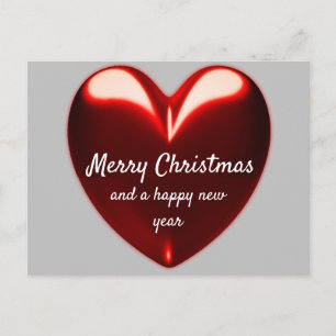 Carte Postale Joyeux Noël Amour coeur