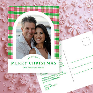 Carte Postale JOYEUX NOËL Aquarelle Plaid ARCH PHOTO PERSONNALIS
