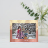 Carte Postale Joyeux Noël Arbre Bonne Année Coral Gold Parties s (Debout devant)