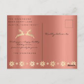 Carte Postale Joyeux Noël Arbre Bonne Année Coral Gold Parties s (Dos)