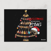 Carte Postale Joyeux Noël|Arbre de Noël Ukulele Instrument (Dos)