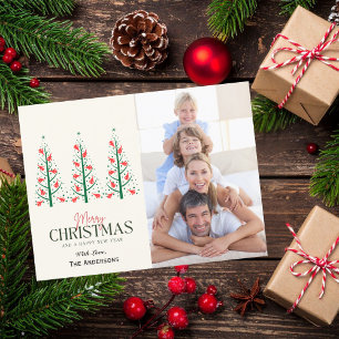 Carte Postale Joyeux Noël Arbre photo de Noël en avion Amusants