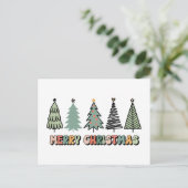 Carte Postale Joyeux Noël Arbre Rétro Noël (Debout devant)